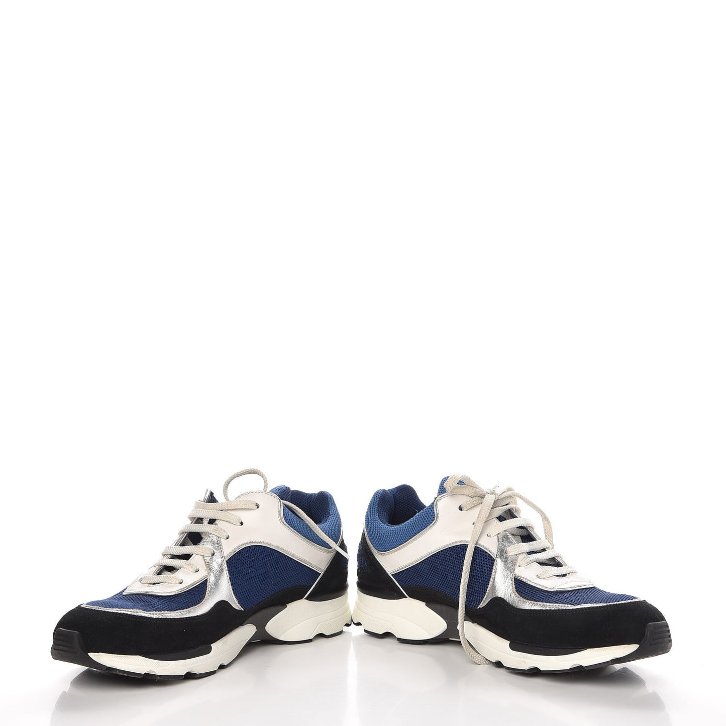 Suede Calfskin CC Sneakers 39 Blue Black