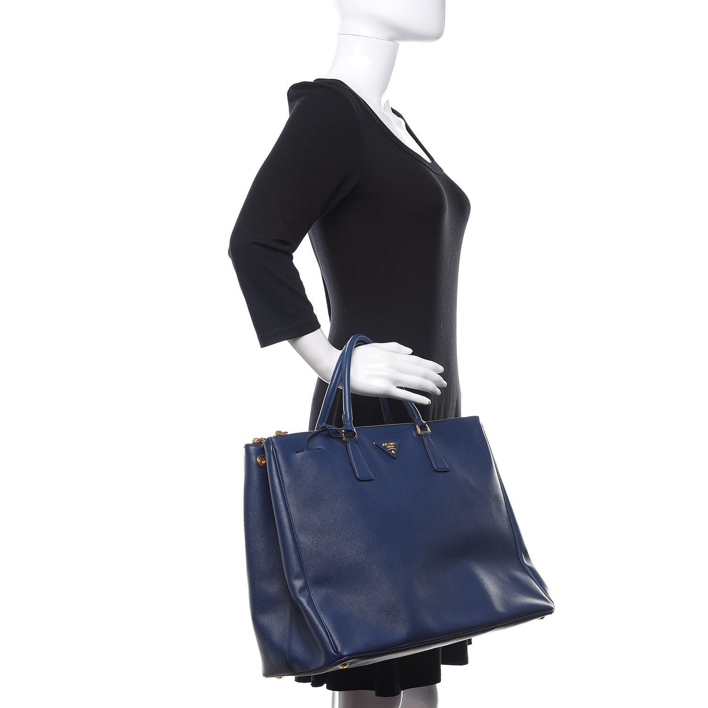 Saffiano Lux Extra Large Galleria Double Zip Tote Bluette