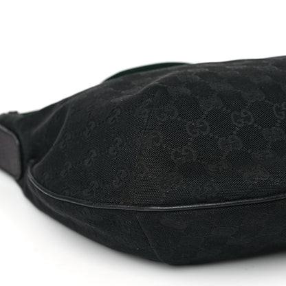 Gucci Monogram Web Medium Half Moon Hobo Black 9 of 10