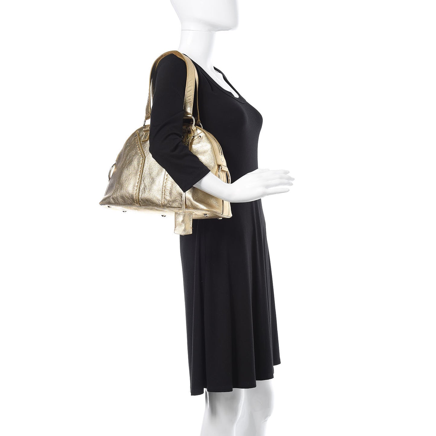 Metallic Calfskin Medium Muse Gold