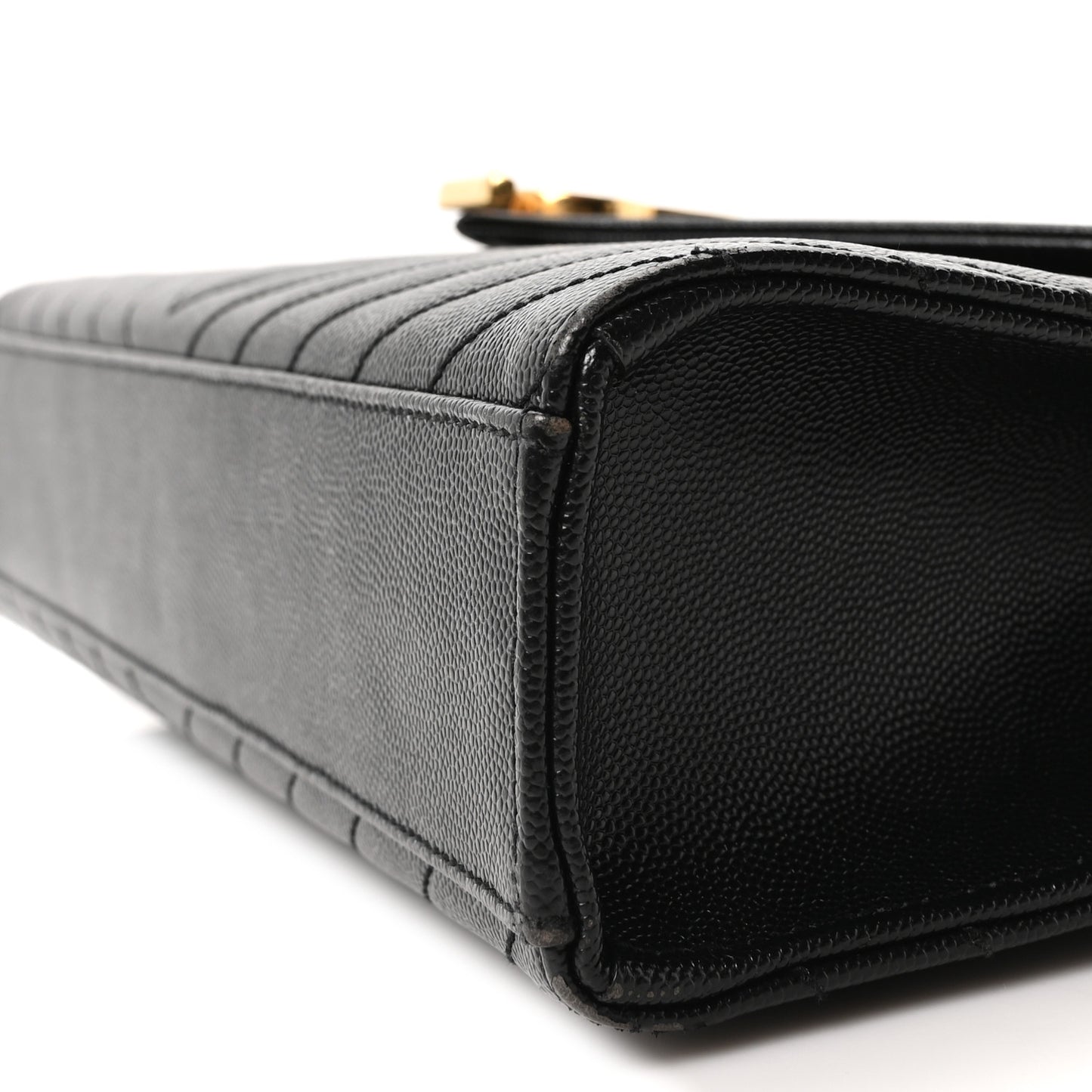 Grain De Poudre Matelasse Chevron Large Monogram Satchel Black