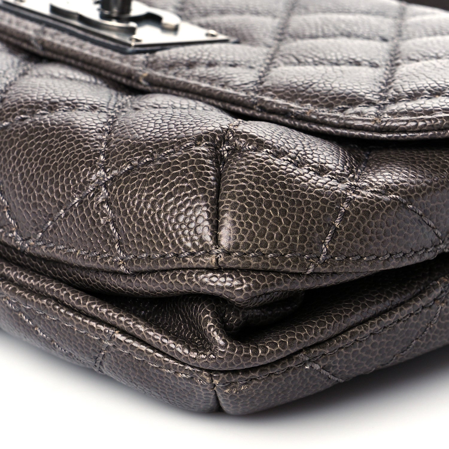 Chanel Glazed Caviar Flap Khaki 10 of 11