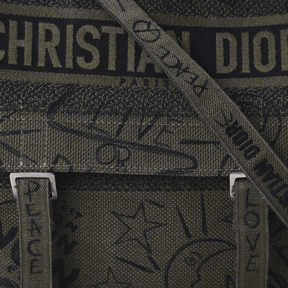 Christian Dior Canvas Embroidered Graffiti Diorcamp Messenger Green Black 8 of 8