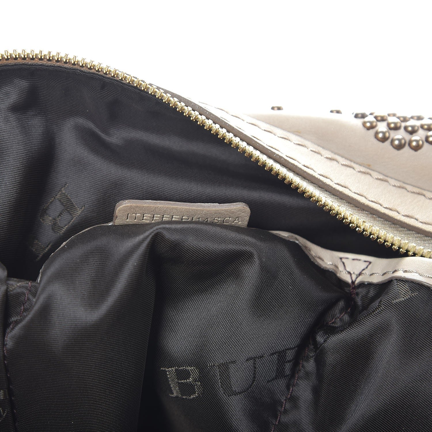 Burberry Calfskin Heart Studded Satchel Beige 8 of 16
