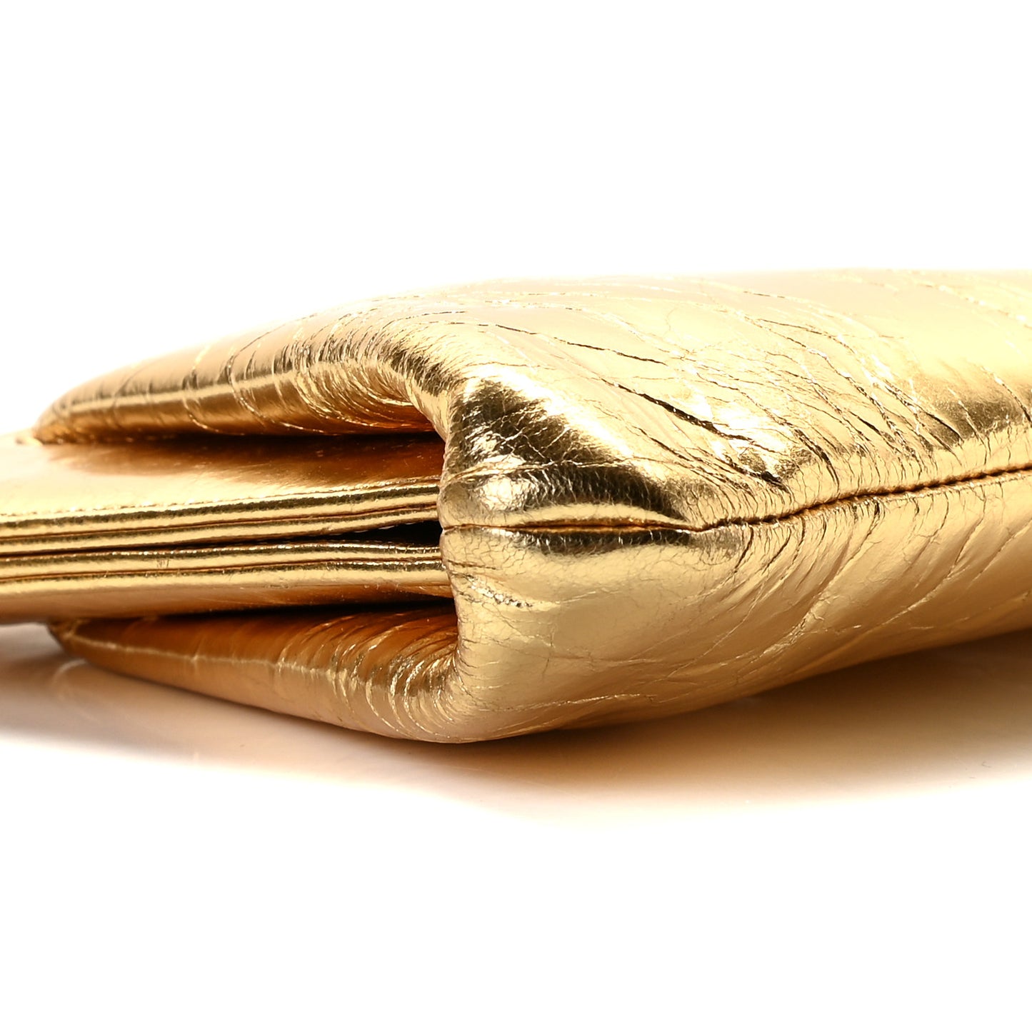 Metallic Lambskin Tweed We Need 5x5=CC Clutch Gold