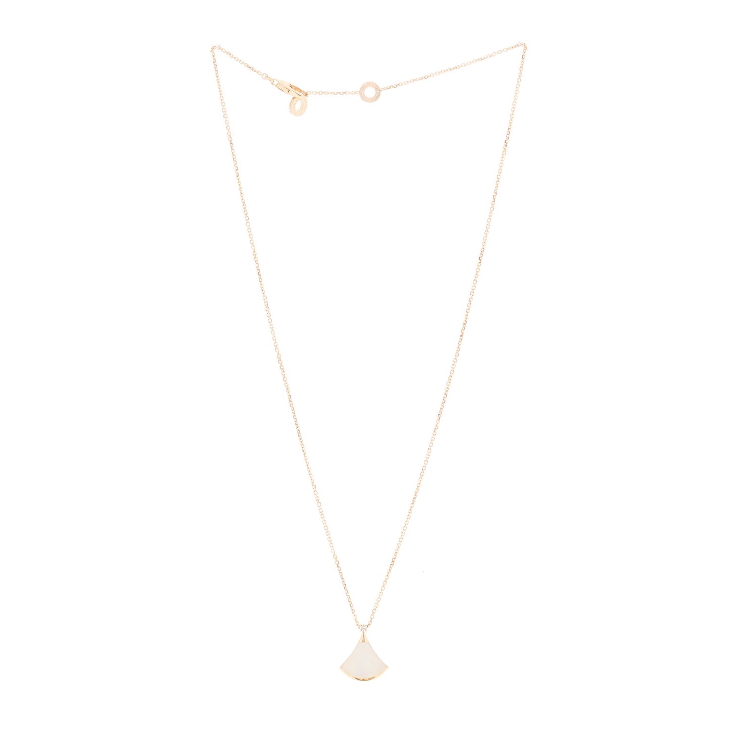 18K Rose Gold Diamond Mother of Pearl Small Divas' Dream Pendant Necklace