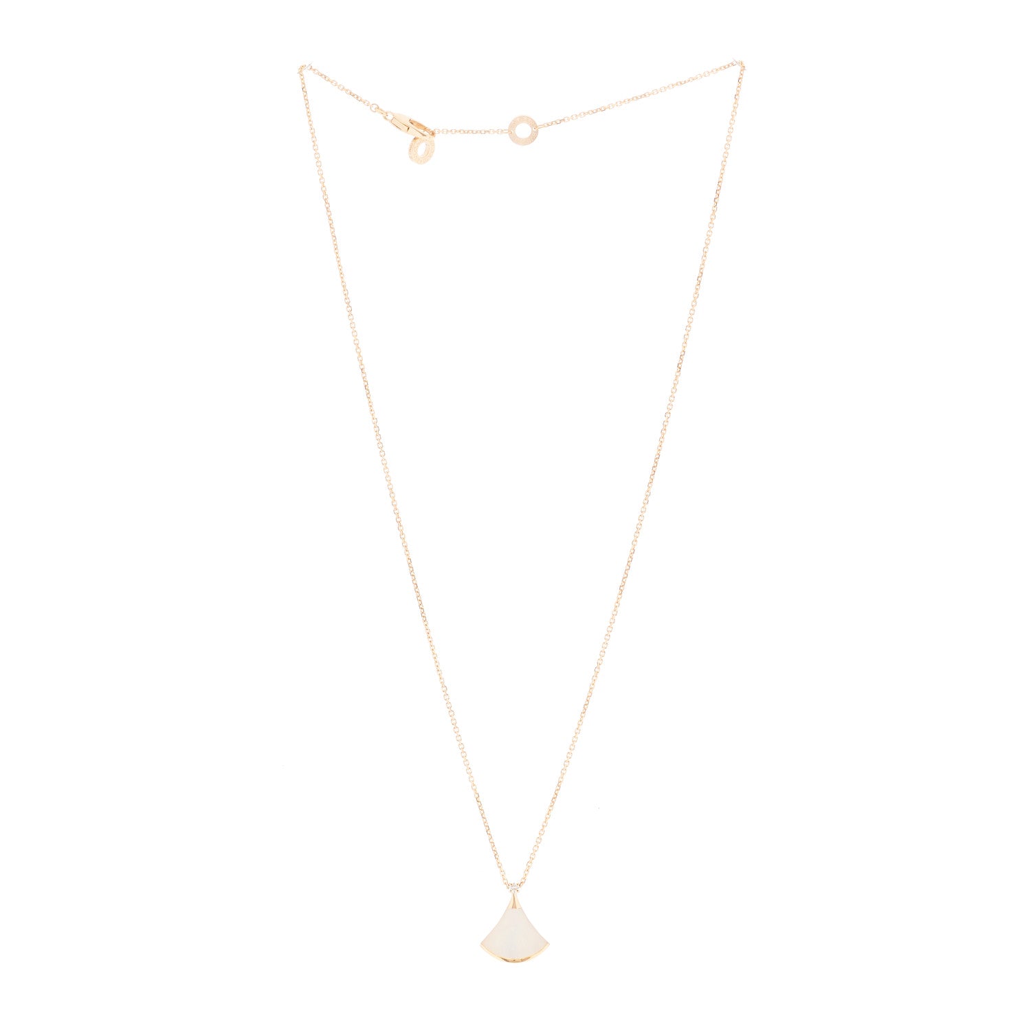 Bulgari 18K Rose Gold Diamond Mother of Pearl Small Divas' Dream Pendant Necklace 2 of 8