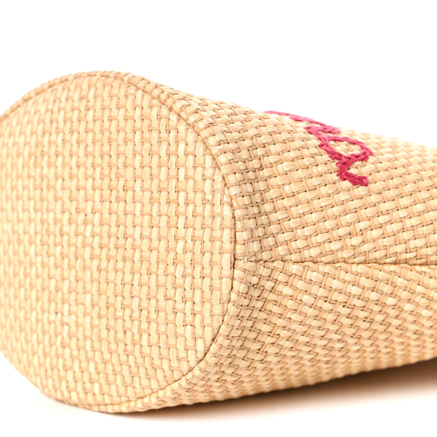 Dolce & Gabbana Woven Raffia Mini Kendra Logo Tote Pink Multicolor 8 of 9