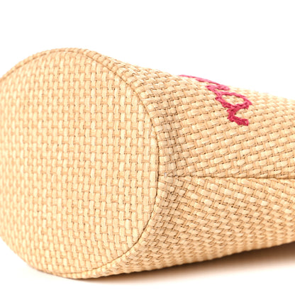 Dolce & Gabbana Woven Raffia Mini Kendra Logo Tote Pink Multicolor 8 of 9