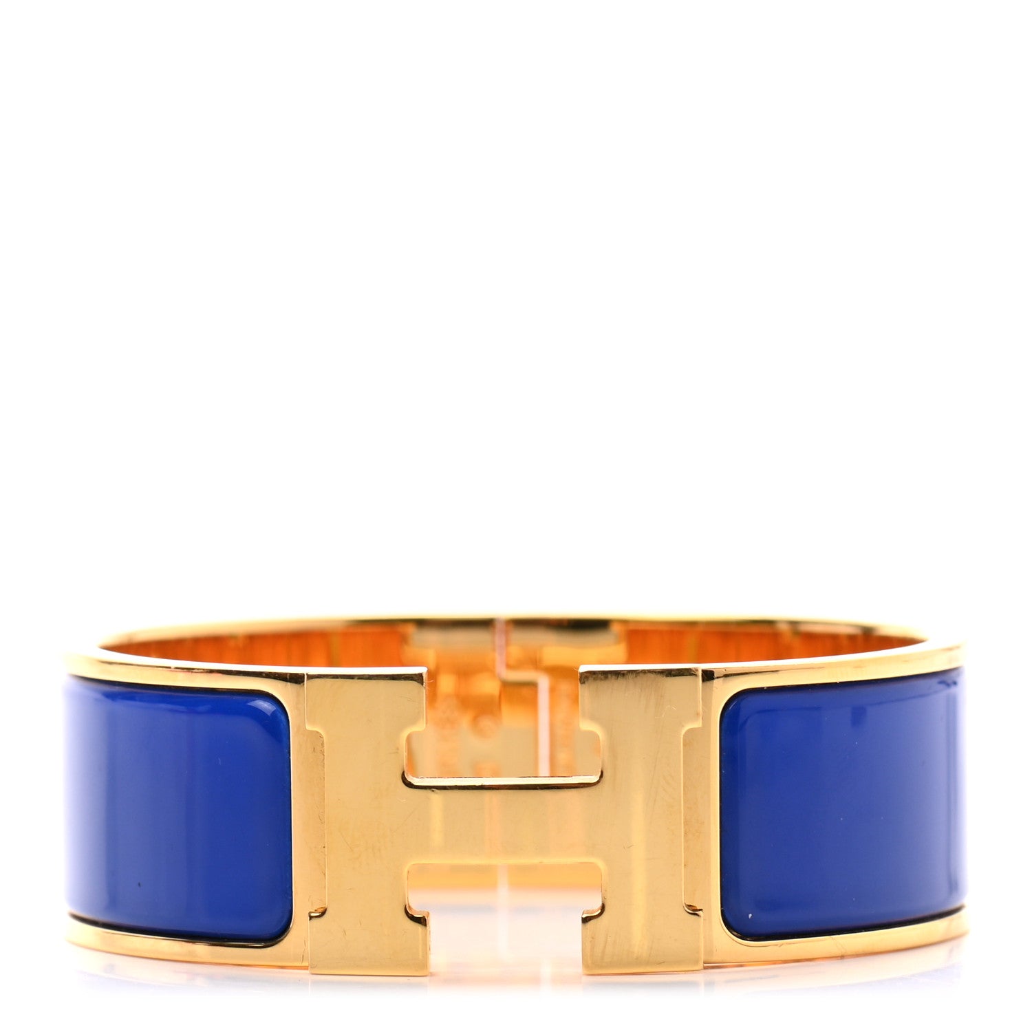 Hermes Enamel Wide Clic Clac H Bracelet PM Bleu Royal 1 of 4
