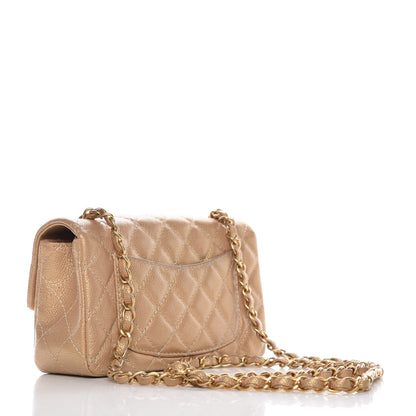 Chanel Pearly Caviar Quilted Mini Rectangular Flap Gold 3 of 7