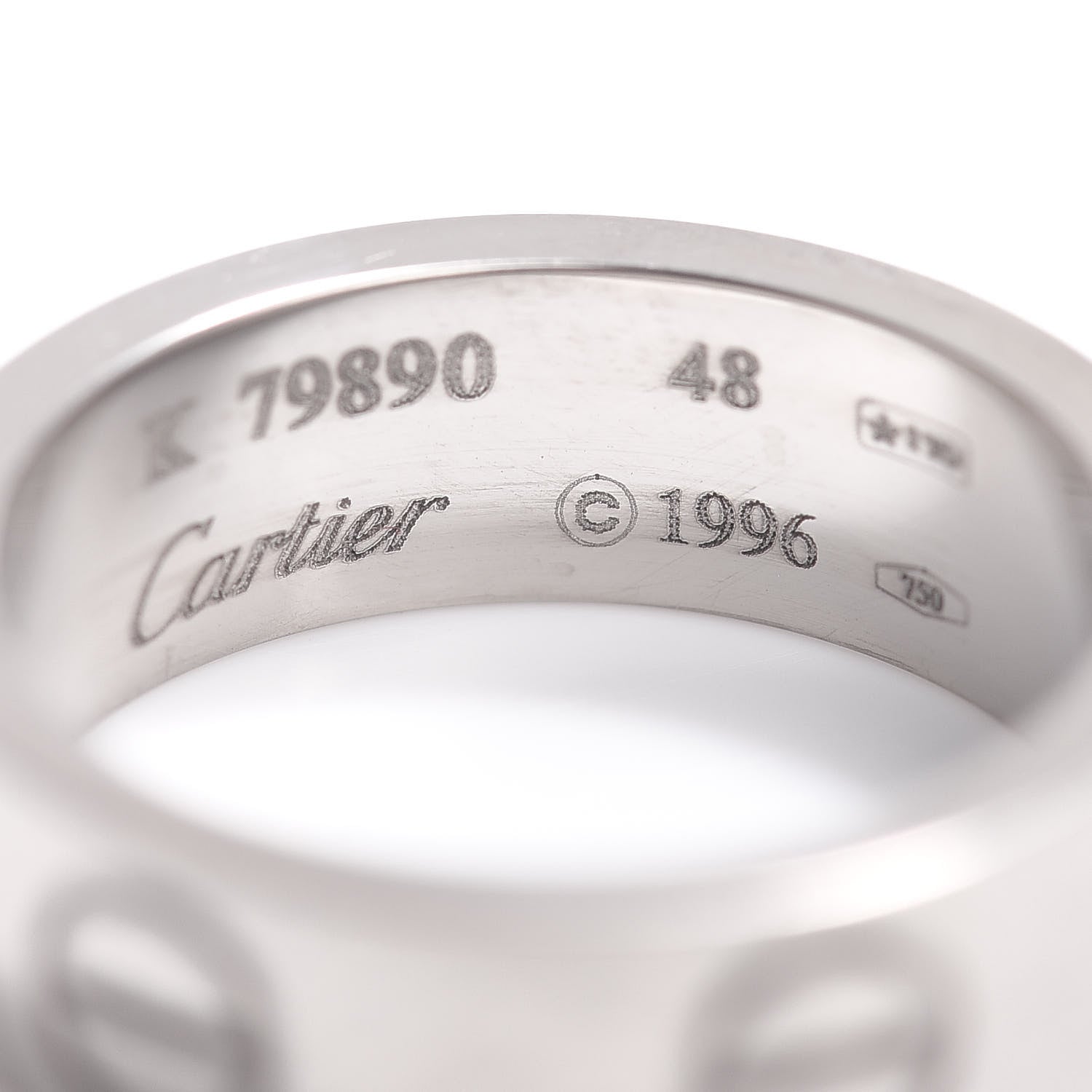 Cartier 18K White Gold 5.5mm LOVE Ring 48 4.5 4 of 4