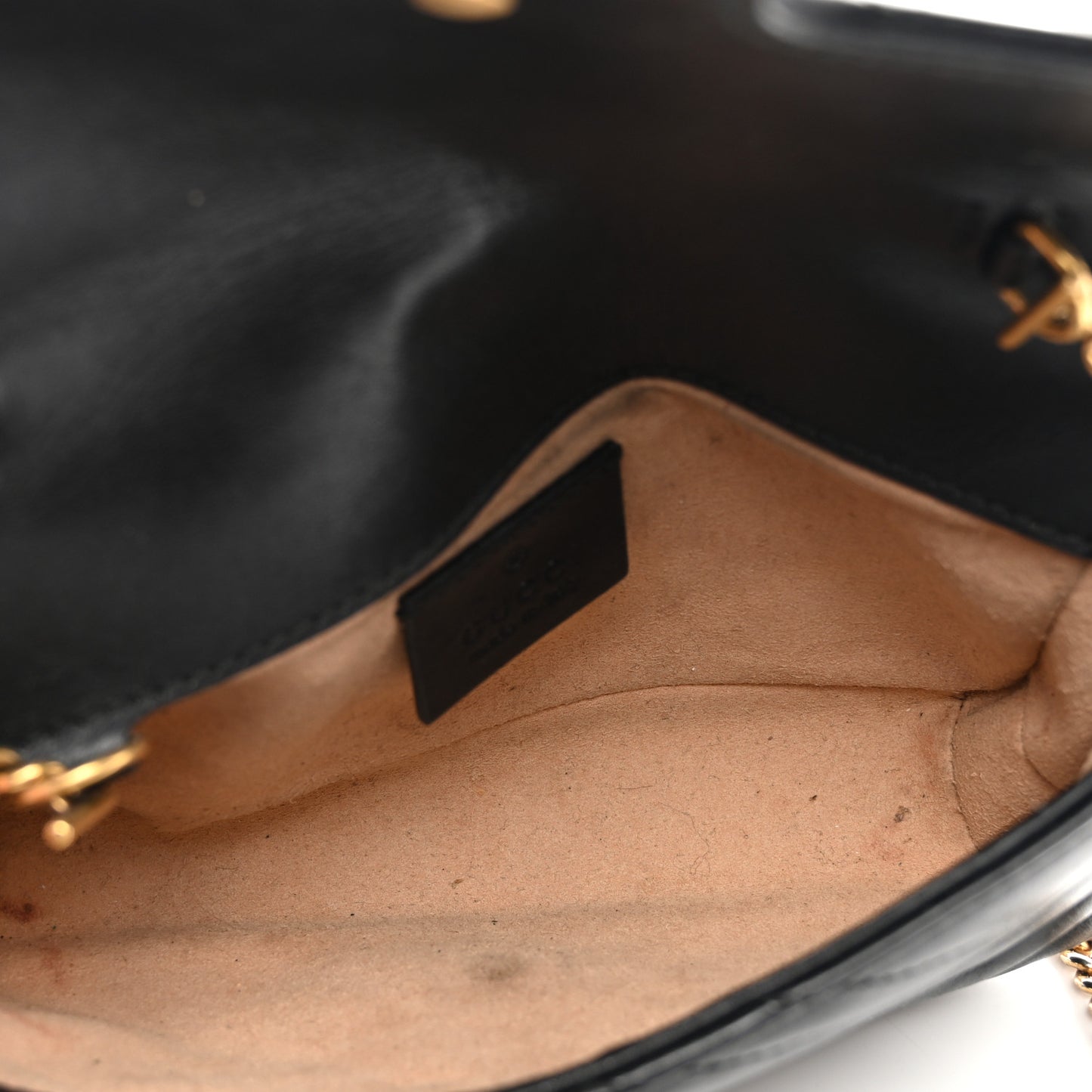 Calfskin Matelasse Super Mini GG Marmont Shoulder Bag Black