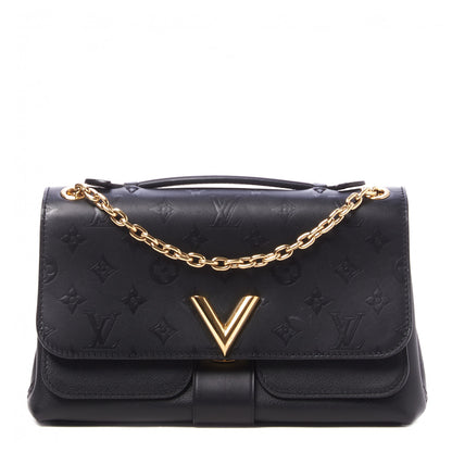 Louis Vuitton Monogram Cuir Plume Ecume Very Chain Bag Black 1 of 8