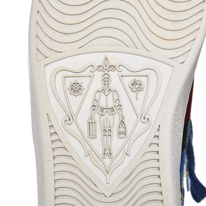 Gucci Velvet Web Dragon Embroidered Mens Ace Sneakers 10.5 Blue 8 of 10