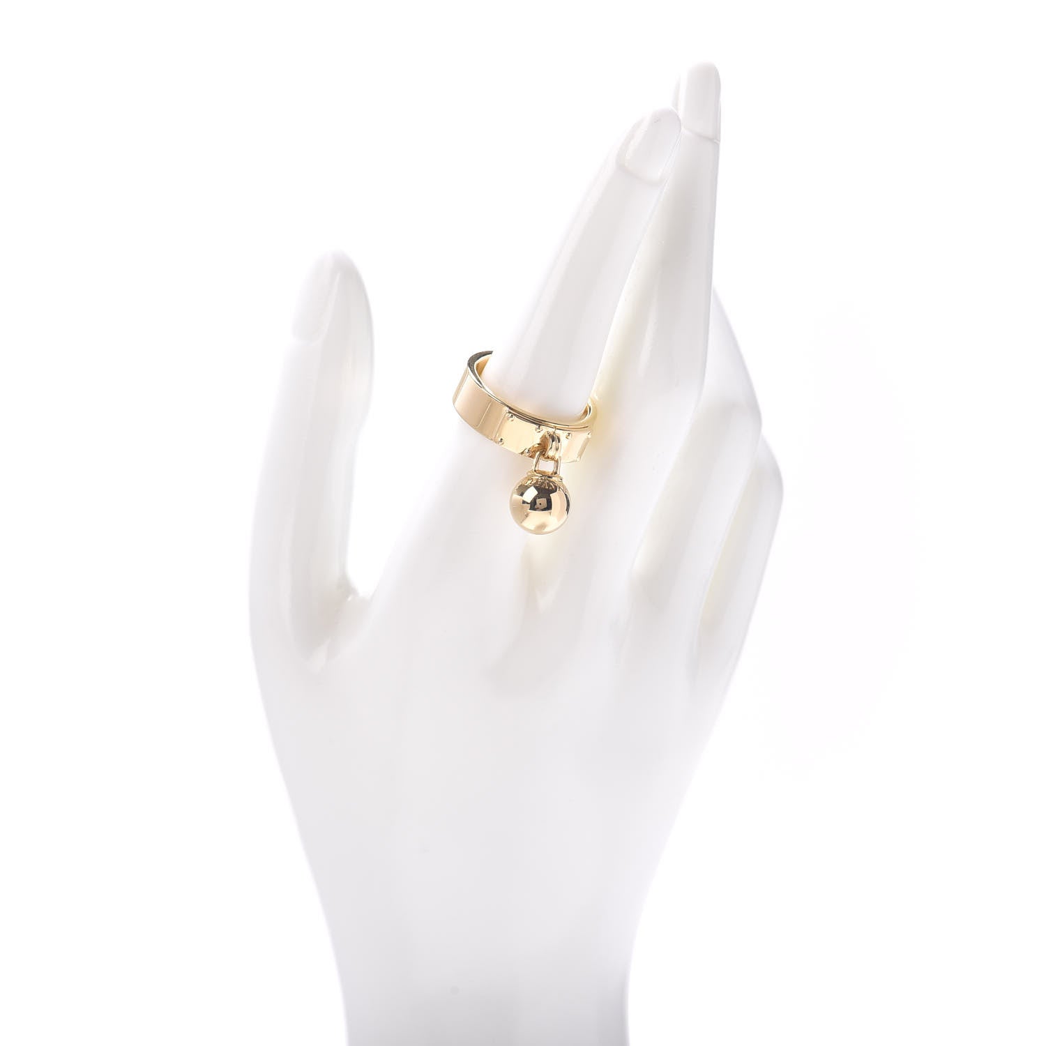 Tiffany 18K Yellow Gold Dangle Ball Ring 57 8 2 of 5