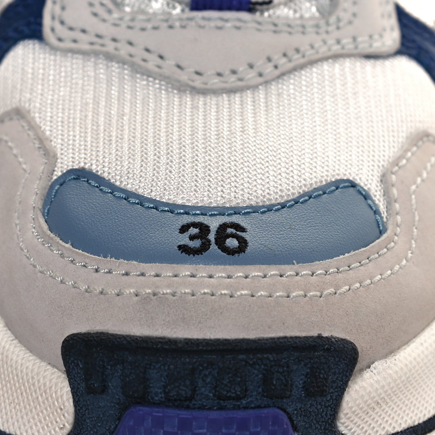 Mesh Nubuck Womens Triple S Sneakers 36 White Bleu Violet