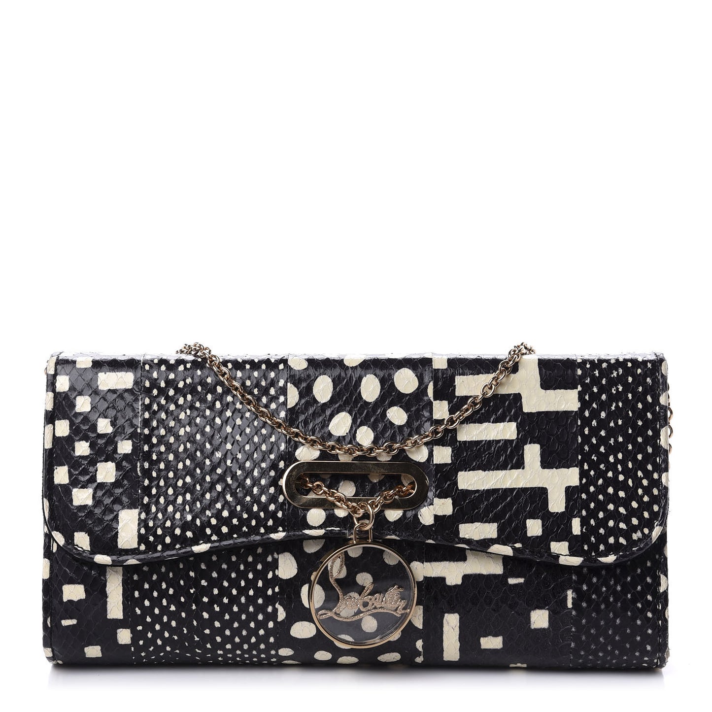 Watersnake Patchwork Riviera Clutch Black