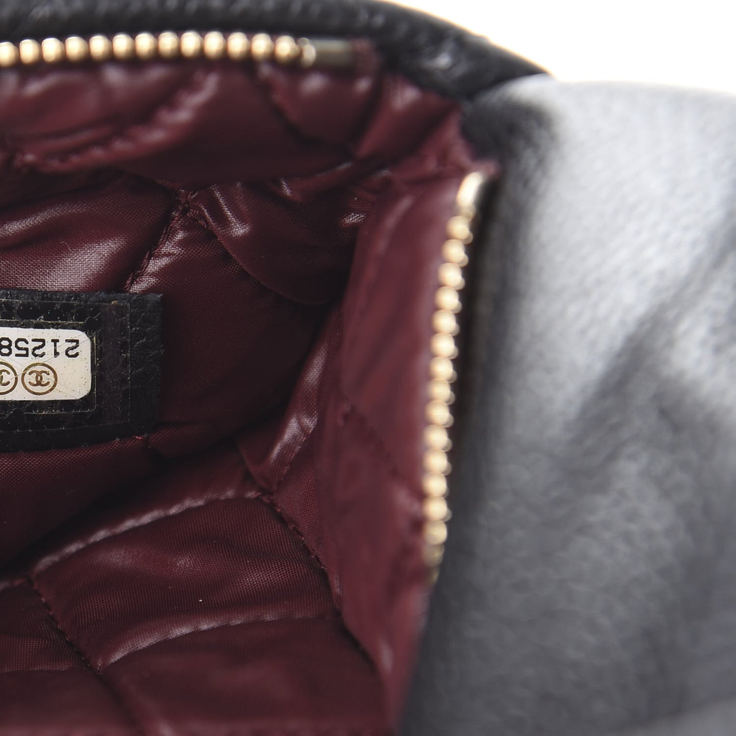 Caviar Quilted CC Beauty Clutch Black
