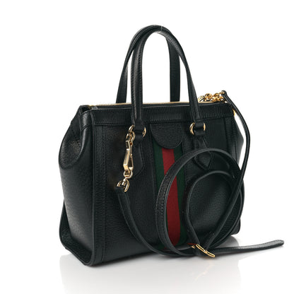 Gucci Textured Calfskin Web Small Ophidia Tote Bag Black 3 of 10