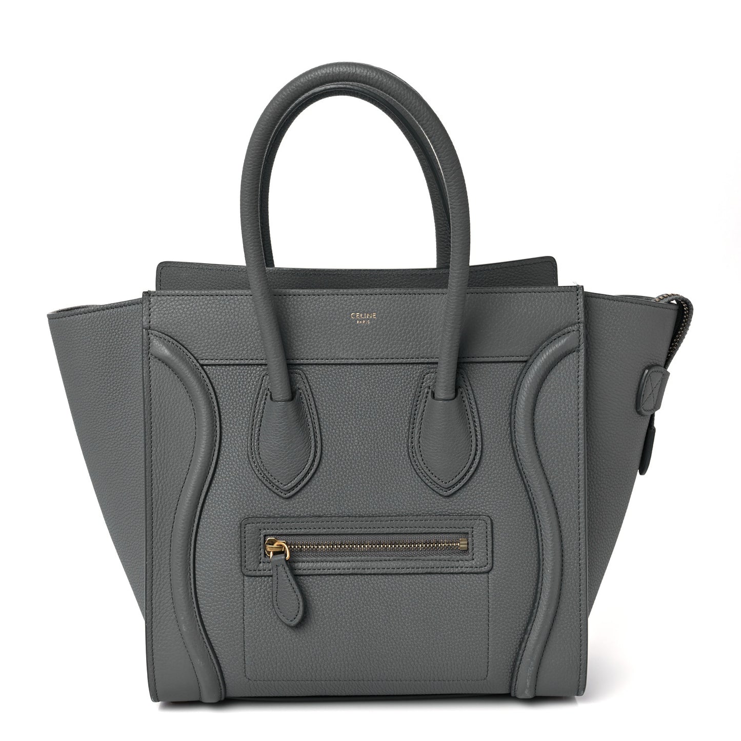 Baby Drummed Calfskin Micro Luggage Kohl