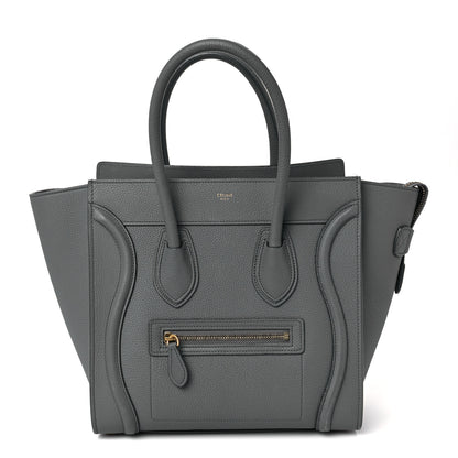 Celine Baby Drummed Calfskin Micro Luggage Kohl 1 of 9