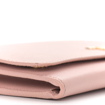 Prada Saffiano Metal Oro Chain Wallet Orchidea 7 of 8