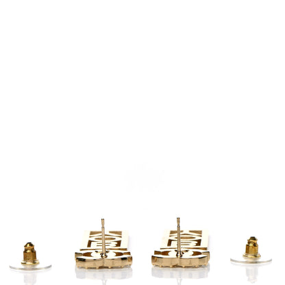 Chanel Crystal Boy Earrings Gold 3 of 5