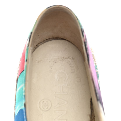Chanel Fabric Patent CC Espadrilles 37 Multicolor Black 10 of 12