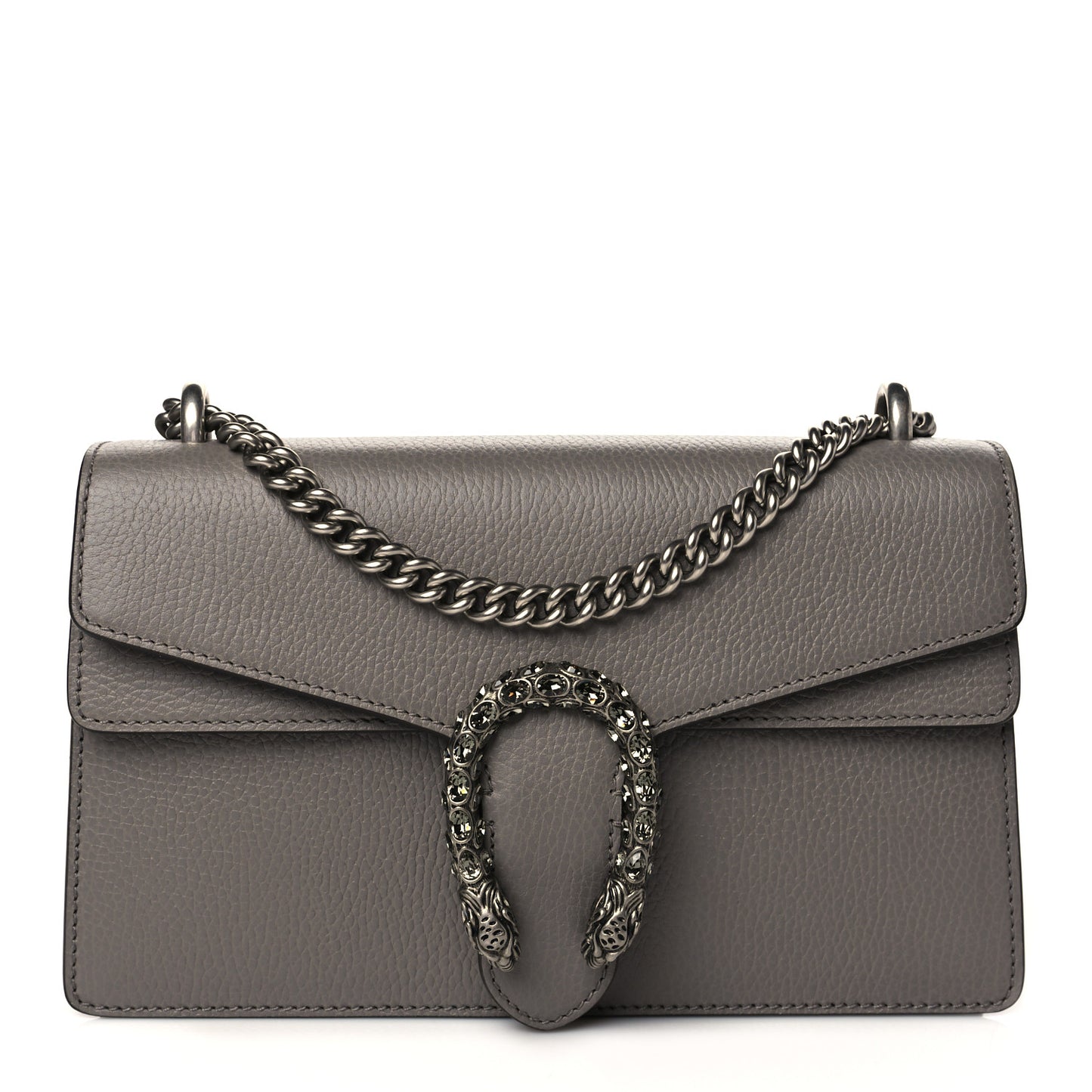 Pebbled Calfskin Small Dionysus Shoulder Bag Dusty Grey