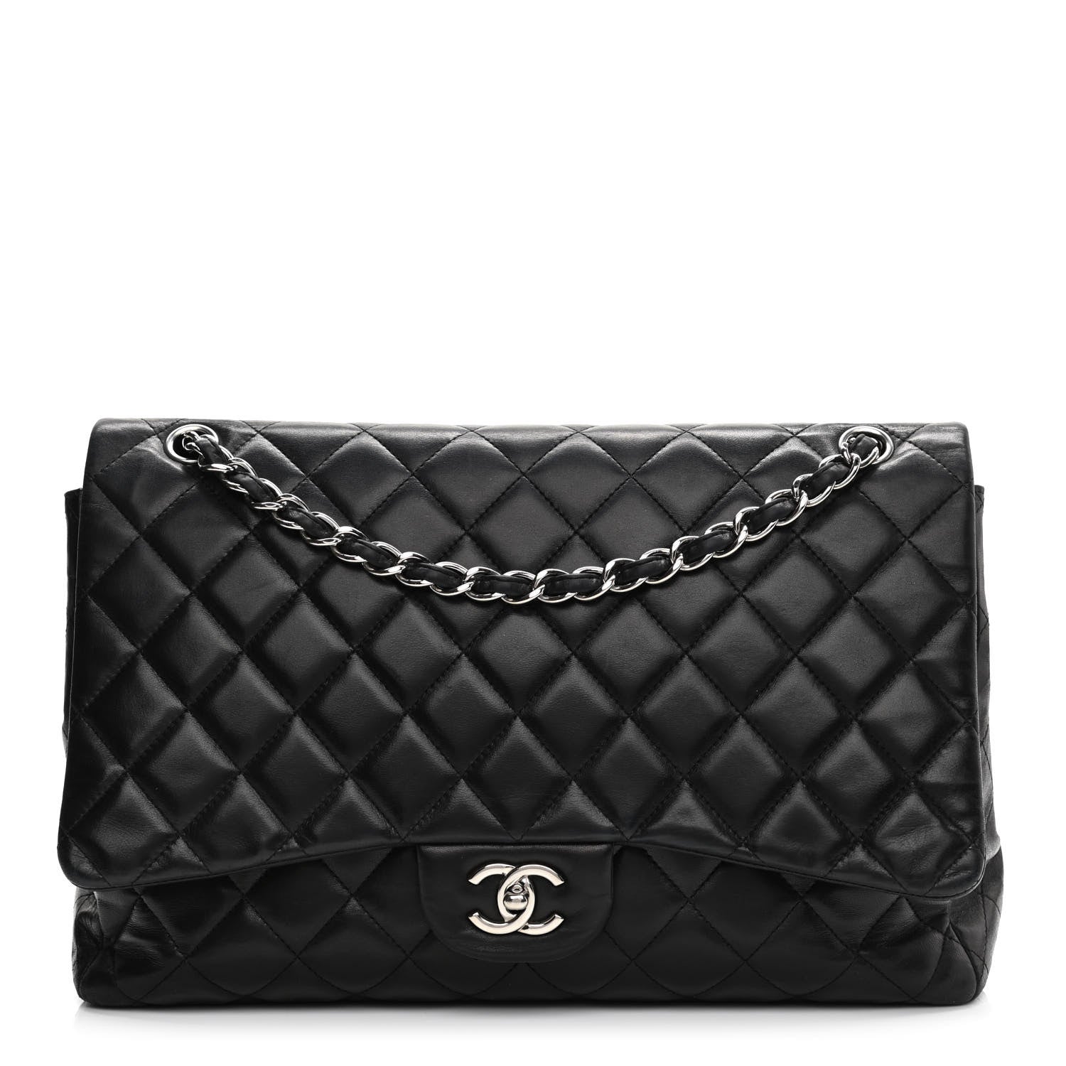 Chanel Lambskin Quilted Maxi Single Flap Black 1 of 16