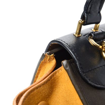 Celine Smooth Calfskin Suede Medium Tri-Color Trapeze Mustard 10 of 15