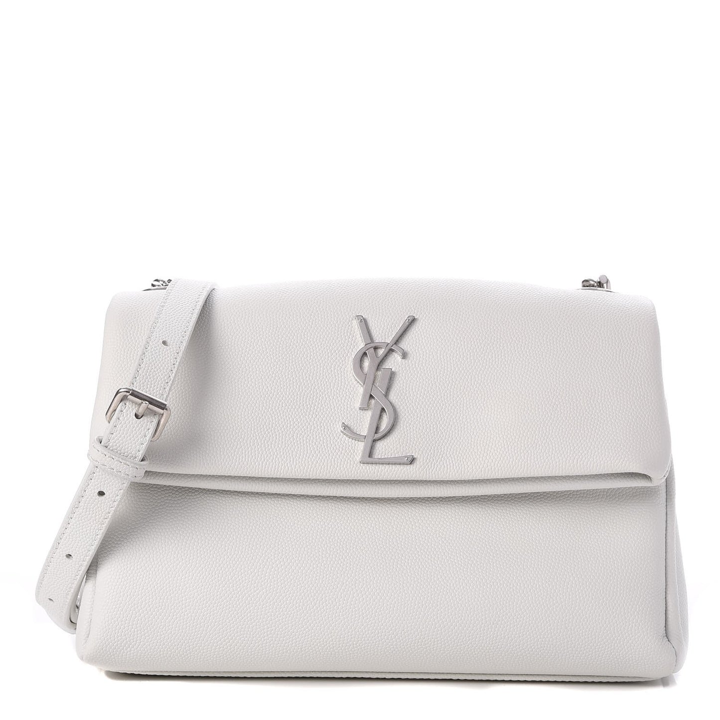 Grain De Poudre Small West Hollywood Monogram Fold-Over Bag Pearl White