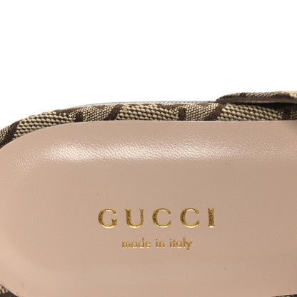 Gucci Crystal Canvas GG Monogram Nappa Womens Princetown Slippers 38 Beige Ebony New Acero 9 of 11