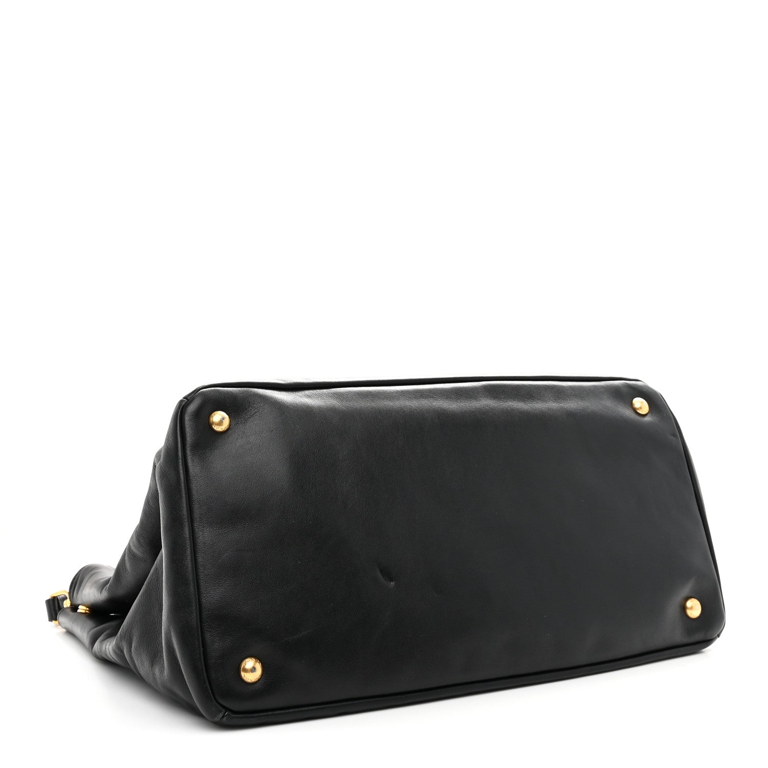 Prada Soft Calf Shopping Tote Black 4 of 10