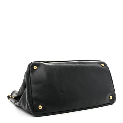 Prada Soft Calf Shopping Tote Black 4 of 10