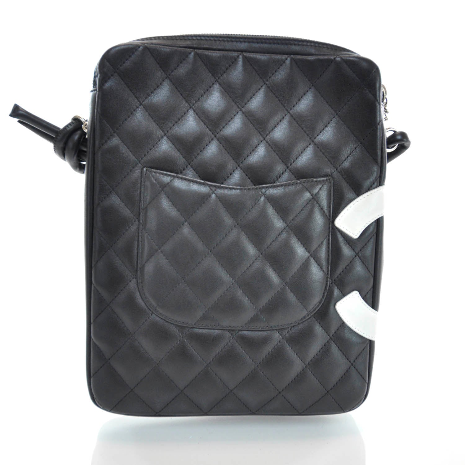 Chanel Calfskin Cambon Medium Messenger Black White 3 of 12