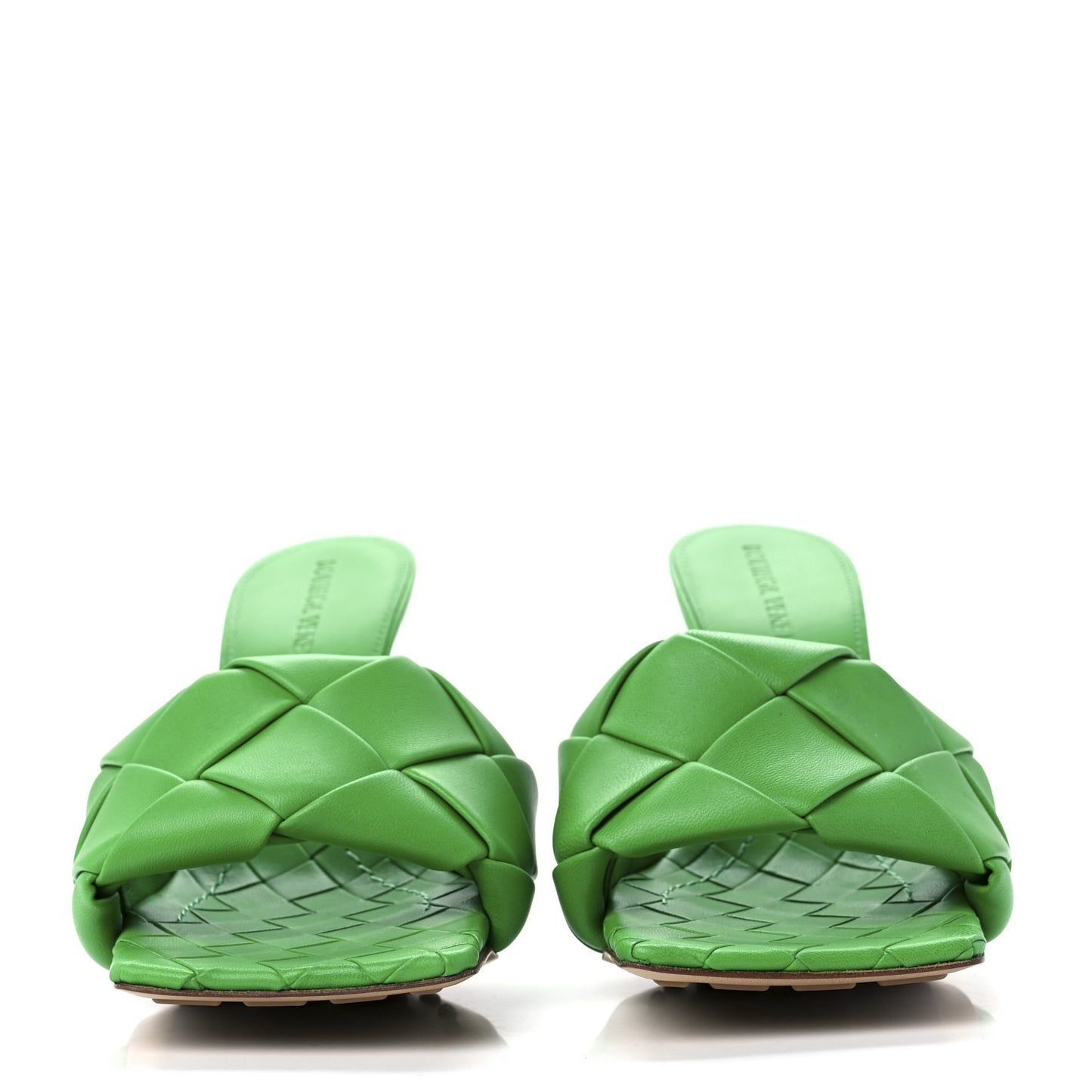 Nappa Maxi Intrecciato Lido 90mm Mule Sandals 37.5 Grass
