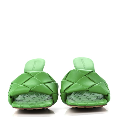 Bottega Veneta Nappa Maxi Intrecciato Lido 90mm Mule Sandals 37.5 Grass 2 of 7