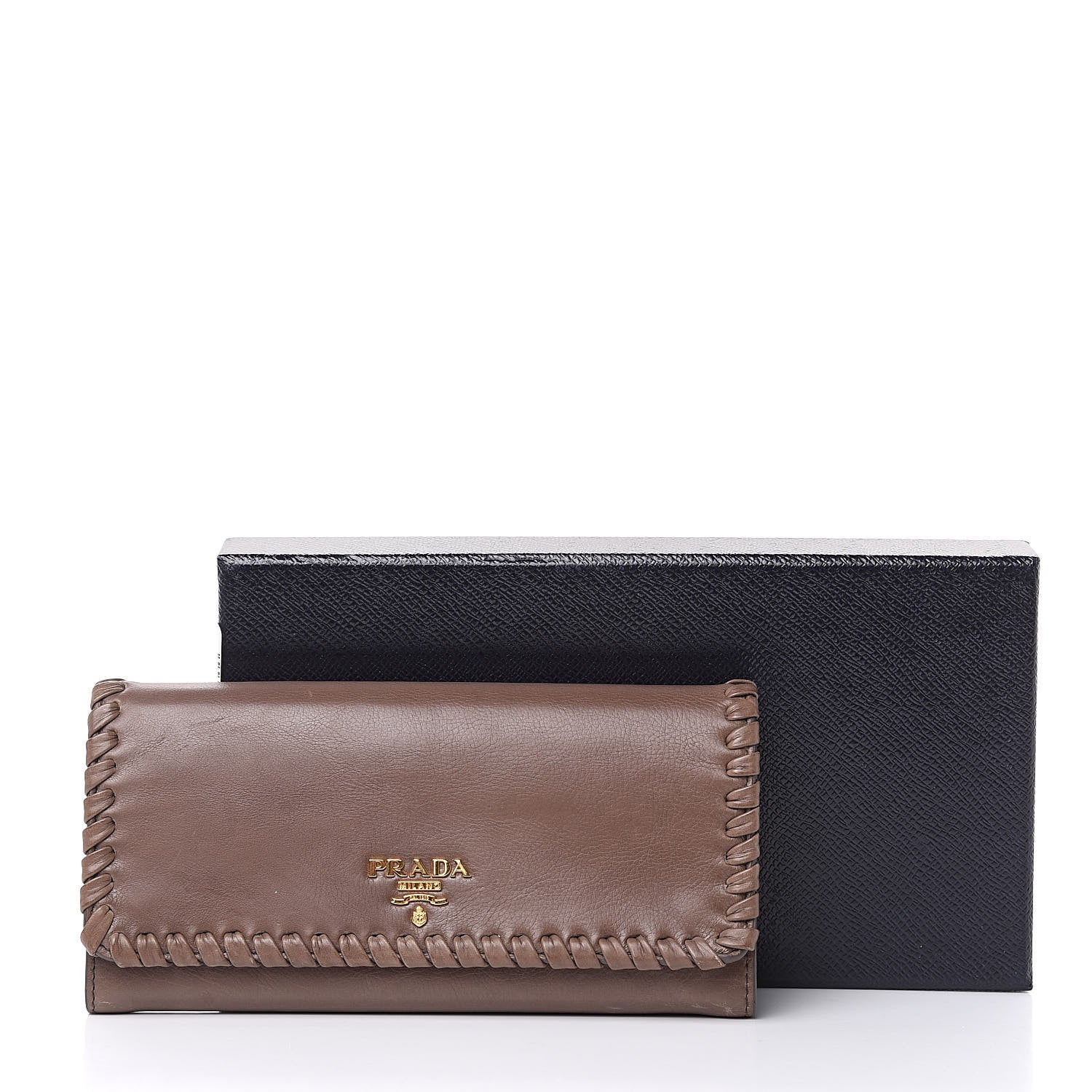 Prada Glace Infilature Flap Wallet Argilla Pomice 15 of 15