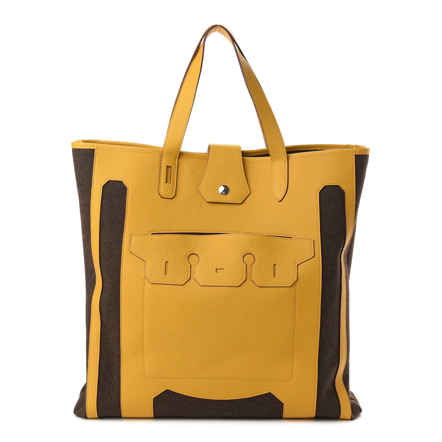 Canvas Calfskin Petit H Monsieur B Bag Jaune