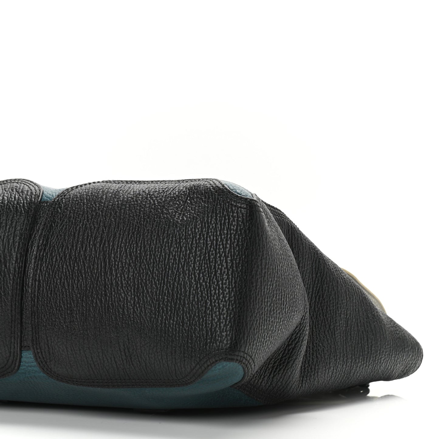 Textured Calfskin Colorblock Large Pashli Satchel Dark Teal