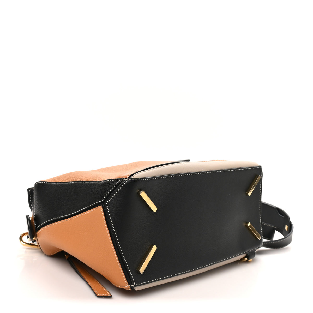 Grained Calfskin Medium Puzzle Bag Amber Light Oat