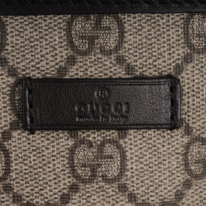 Gucci GG Supreme Monogram Web Flat Messenger Bag Dark Brown 6 of 8