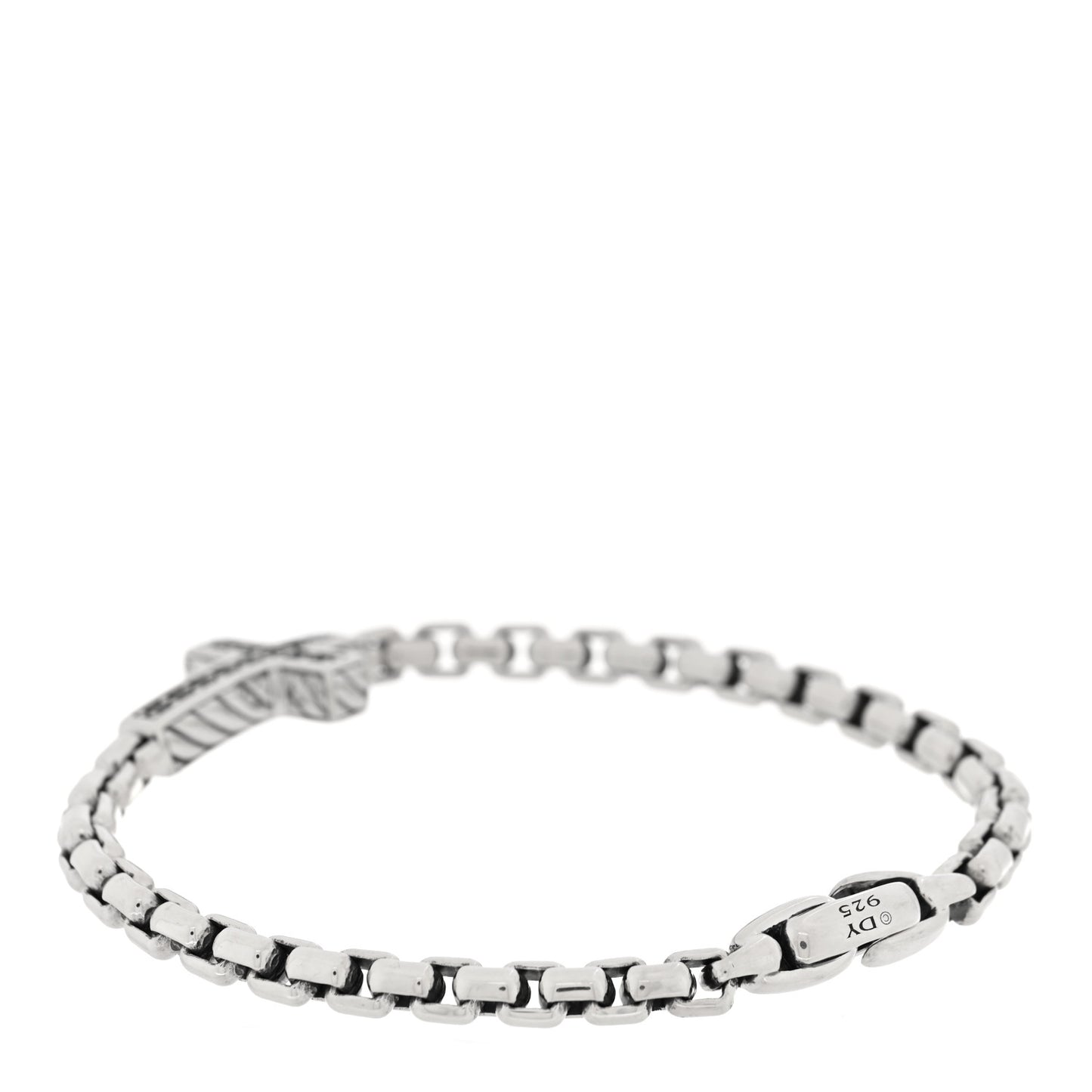 Sterling Silver Black Diamond Pave Cross Bracelet
