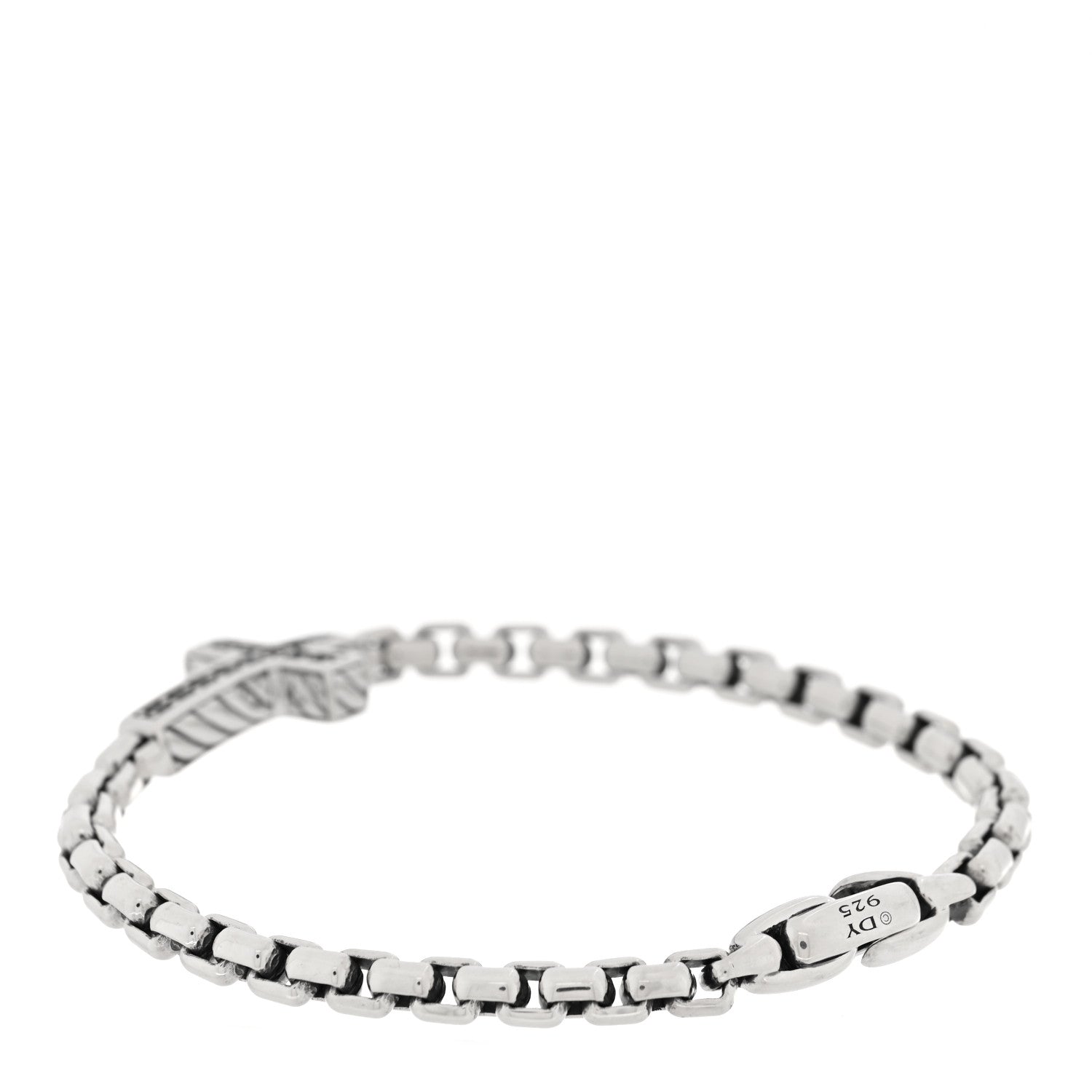 David Yurman Sterling Silver Black Diamond Pave Cross Bracelet 2 of 3