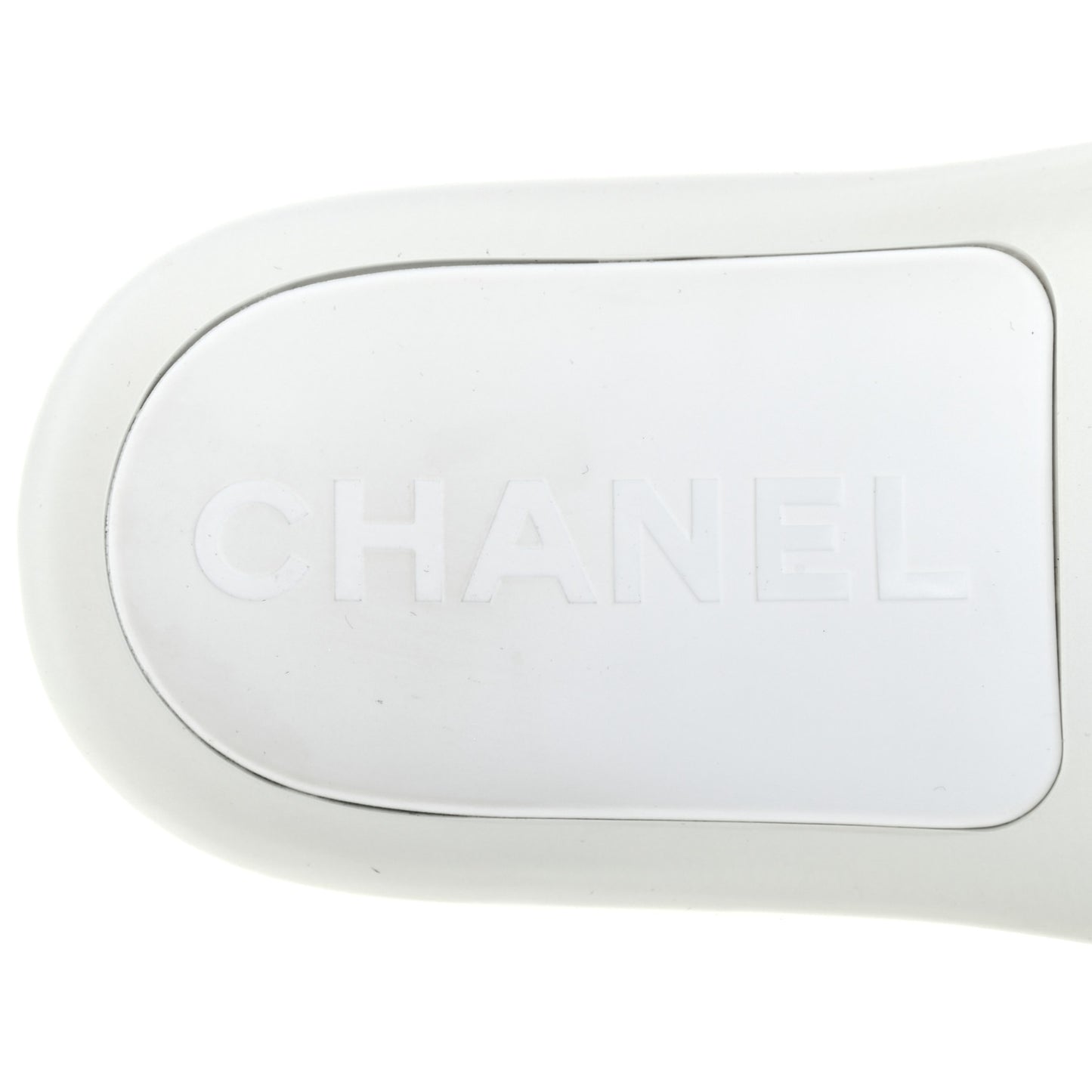 Rubber CC Flat Slide Sandals White