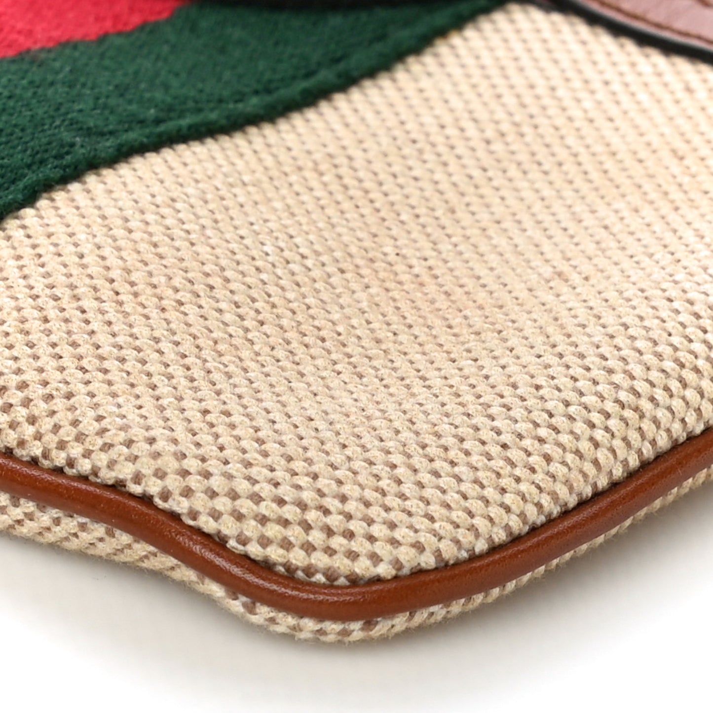 Vintage Canvas Web Pouch Sand Cuir