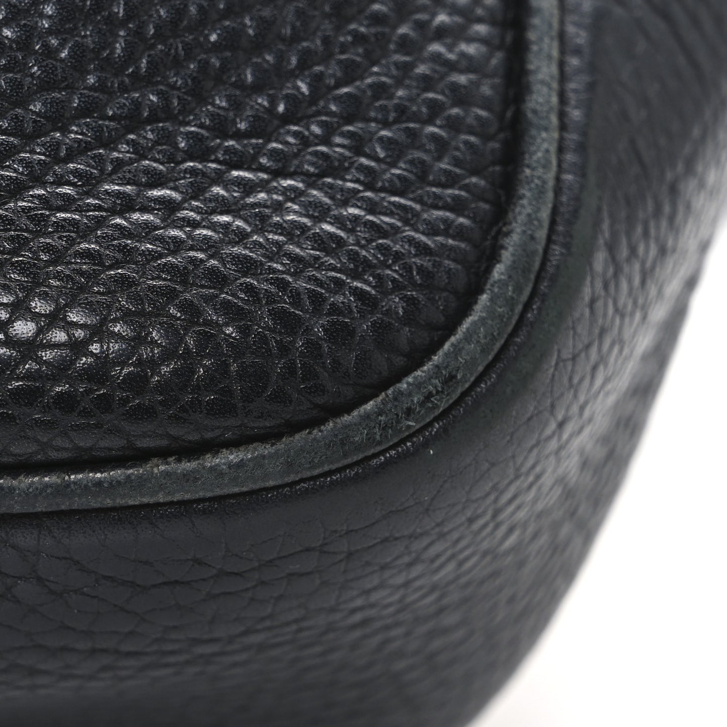 Pebbled Calfskin Small Soho Disco Bag Black