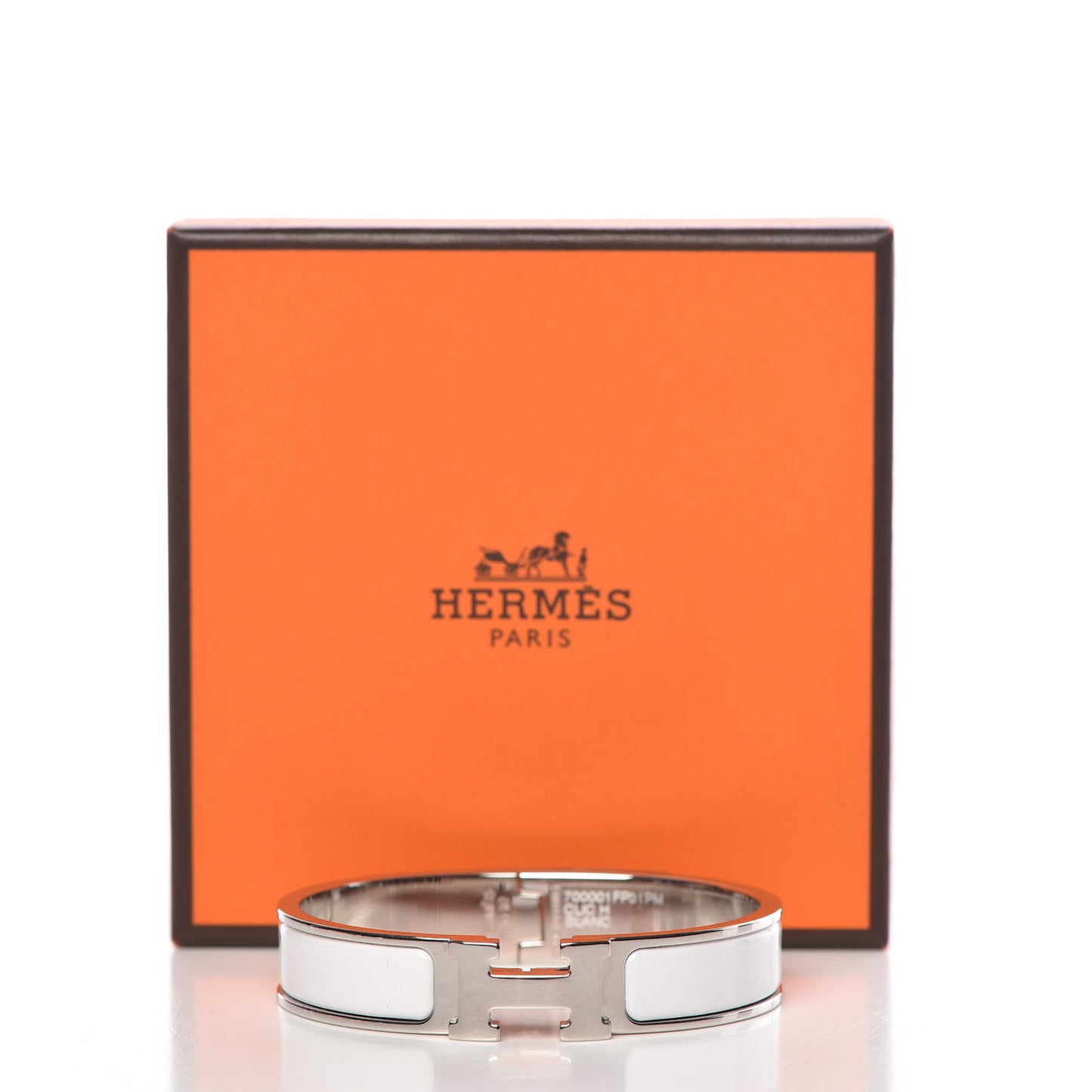 Enamel Narrow Clic Clac H Bracelet PM White